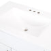 Predrilled sink top on Salil 30 inch 2-door white powder room vanity with white top