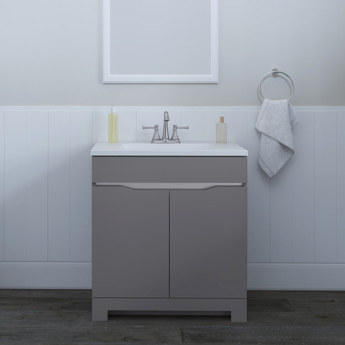 30.25" Bathroom Vanity With 2 Doors and White Sink Top