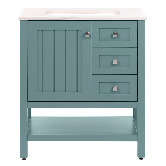 31" Coastal-Style Vanity With 2 Drawers and Sink Top