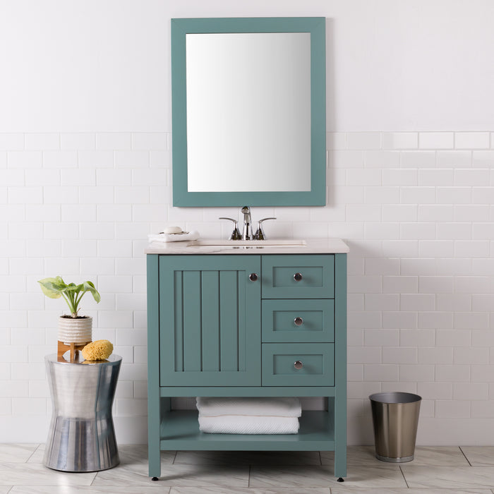 31" Coastal-Style Vanity With 2 Drawers and Sink Top