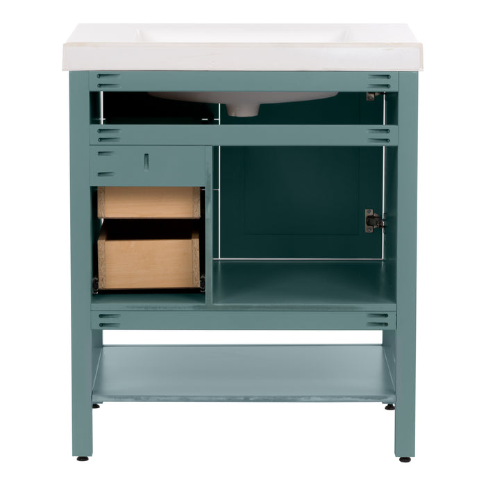 31" Coastal-Style Vanity With 2 Drawers and Sink Top