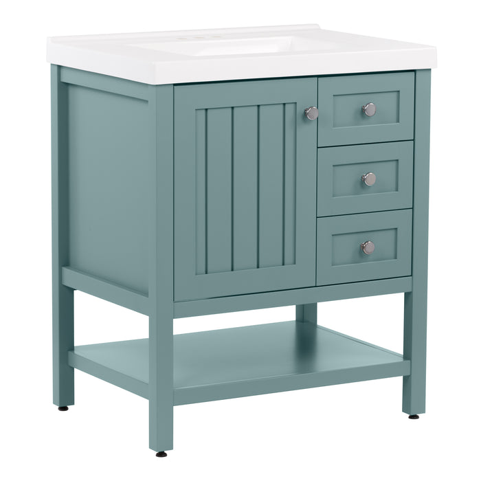 31" Coastal-Style Vanity With 2 Drawers and Sink Top