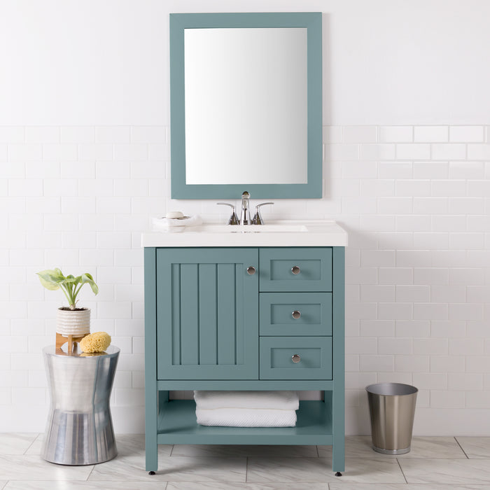 31" Coastal-Style Vanity With 2 Drawers and Sink Top