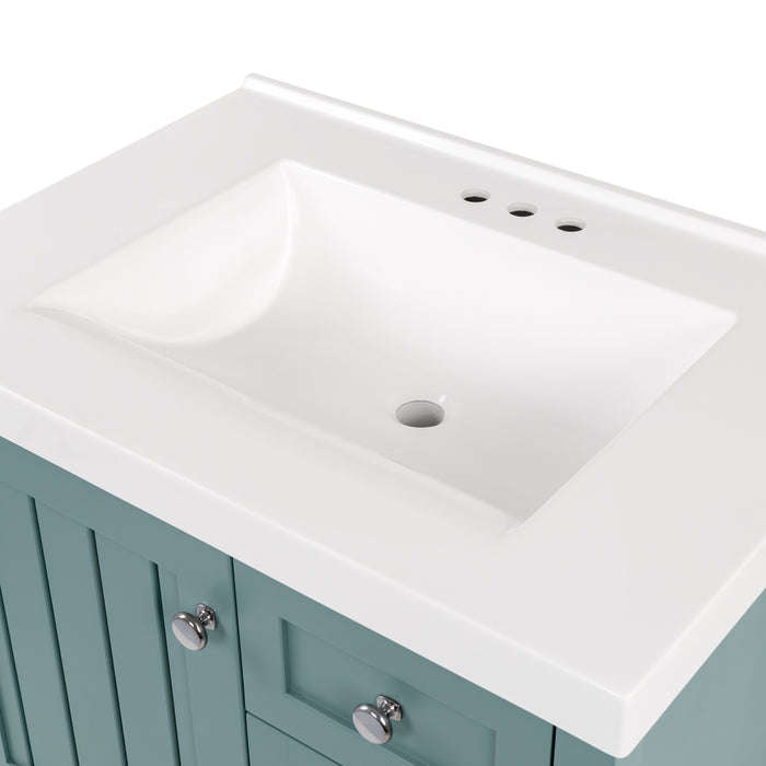 31" Coastal-Style Vanity With 2 Drawers and Sink Top