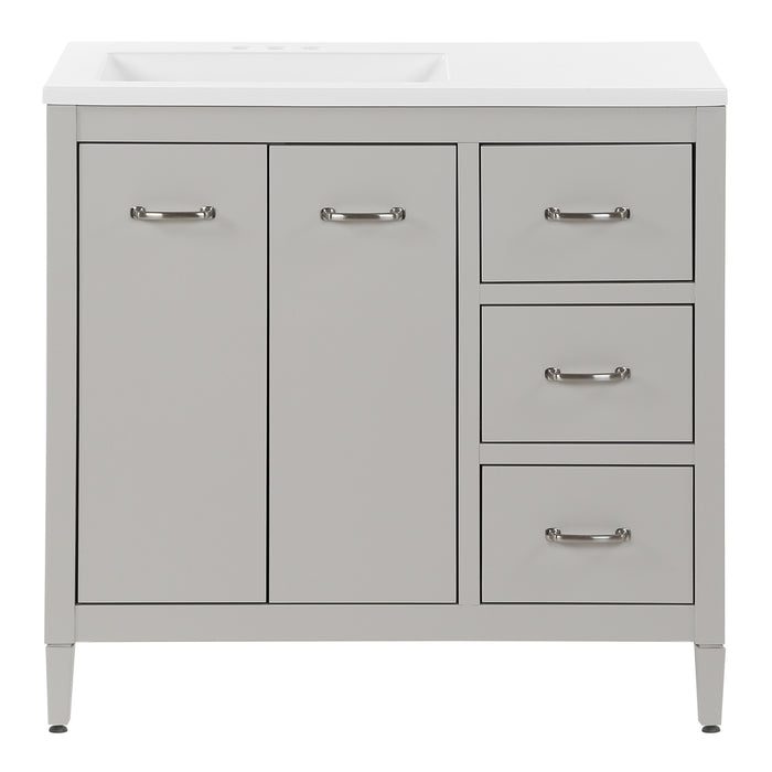 36.5" Bathroom Vanity With 3 Drawers and Countertop With Sink