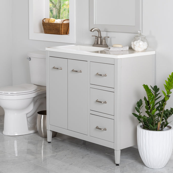 36.5" Bathroom Vanity With 3 Drawers and Countertop With Sink