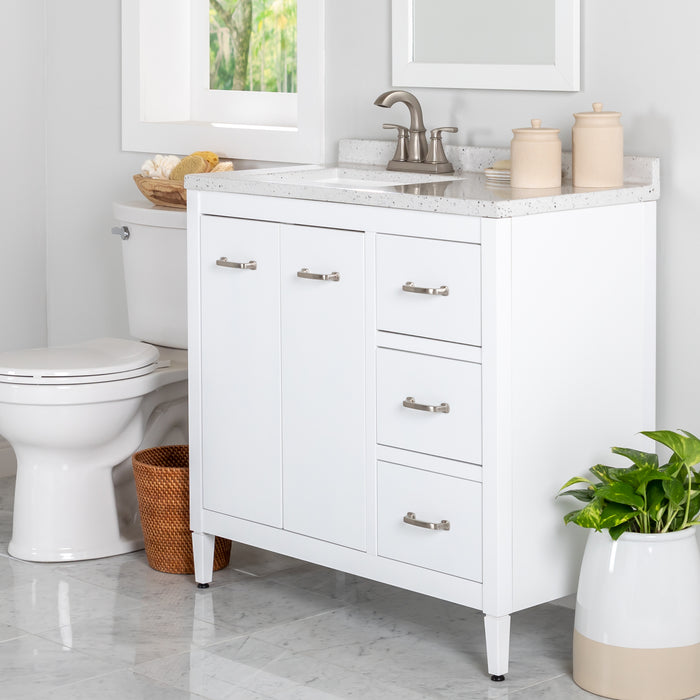 36.5" Bathroom Vanity With 3 Drawers and Countertop With Sink