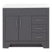 Salil 36 inch 2-door gray bathroom vanity with 2 drawers and white top
