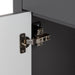 Adjustable hinge on Salil 36 inch 2-door gray bathroom vanity with 2 drawers and white top