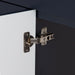 Adjustable hinge to Salil 36 inch 2-door blue bathroom vanity with 2 drawers and white top