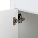 Adjustable hinge on Salil 36 inch 2-door white bathroom vanity with 2 drawers and white top