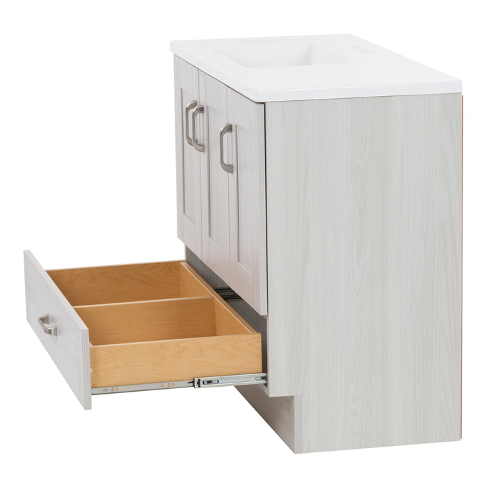 36.25" 2-Cabinet, 2-Drawer Bathroom Vanity With Offset Sink