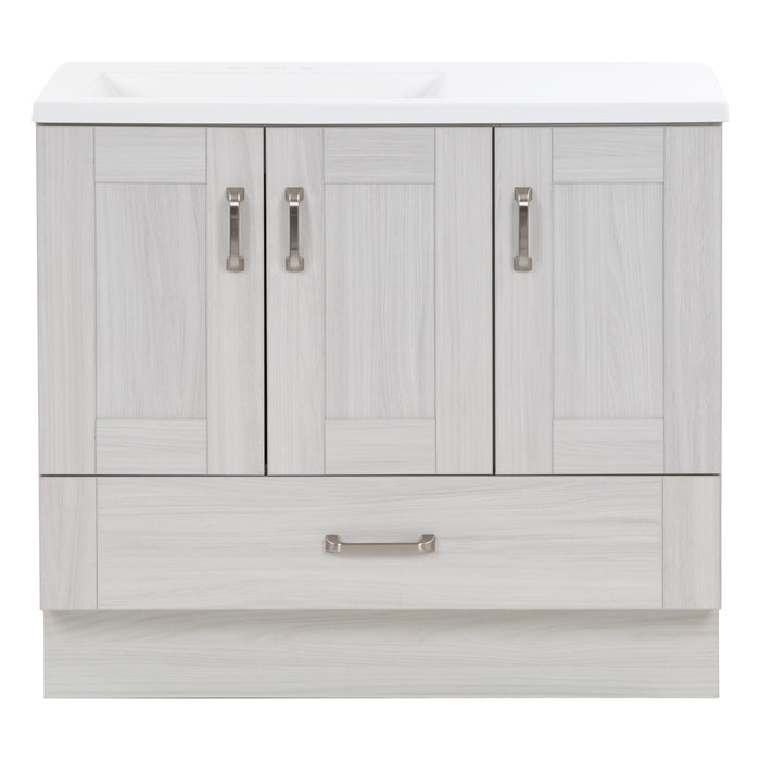 36.25" 2-Cabinet, 2-Drawer Bathroom Vanity With Offset Sink