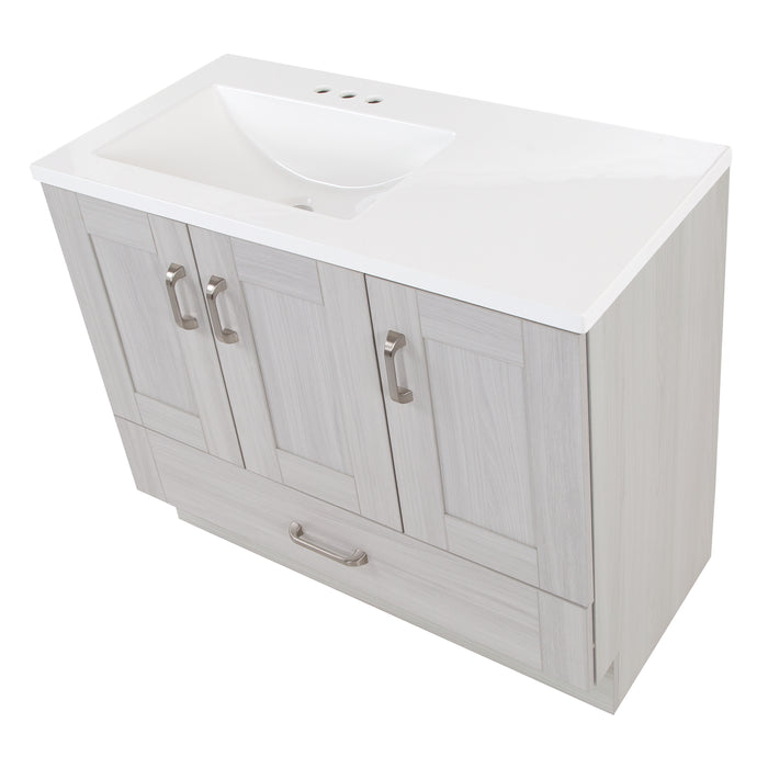 36.25" 2-Cabinet, 2-Drawer Bathroom Vanity With Offset Sink