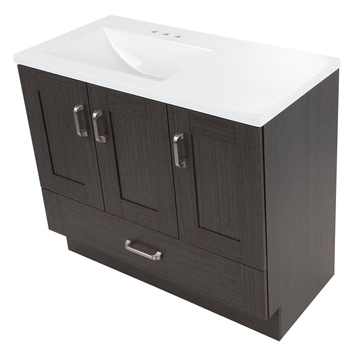 36.25" 2-Cabinet, 2-Drawer Bathroom Vanity With Offset Sink