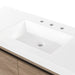 Predrilled sink top on Trente 48 inch 4-door, 4-drawer, hardware-free bathroom vanity with woodgrain finish and white sink top