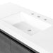 Predrilled sink top on Trente 48 inch 4-door, 4-drawer, hardware-free bathroom vanity with woodgrain finish and white sink top