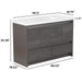 Measurements of Trente 48 inch 4-door, 4-drawer, hardware-free bathroom vanity with woodgrain finish and white sink top: 48.5 in W x 18.75 in D x 34.38 in H