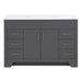 Salil 48 inch 2-door, 4-drawer gray bathroom vanity with white sink top