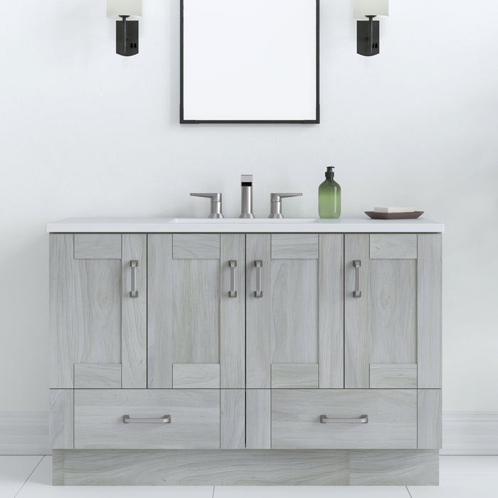 48.25" Vanity With 4 Drawers and White Sink Top