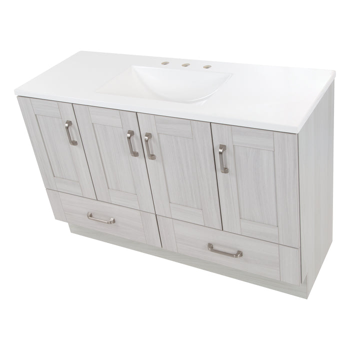 48.25" Vanity With 4 Drawers and White Sink Top