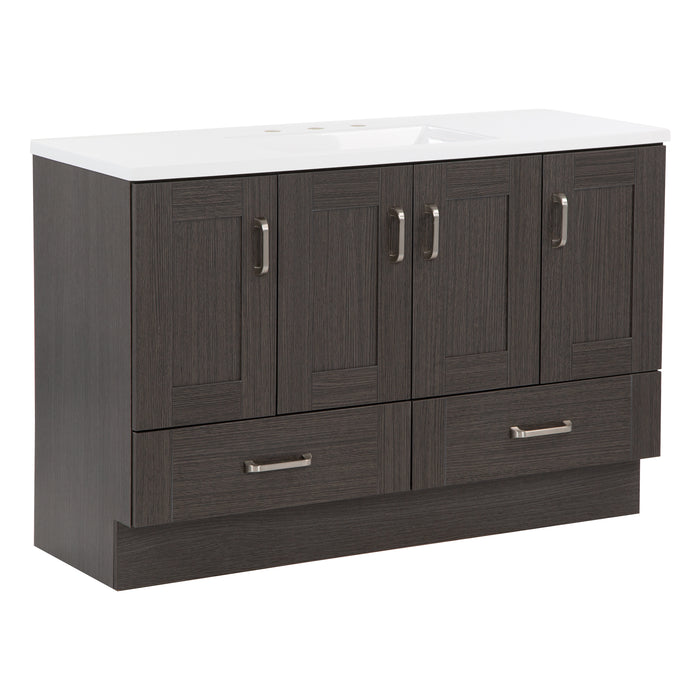 48.25" Vanity With 4 Drawers and White Sink Top