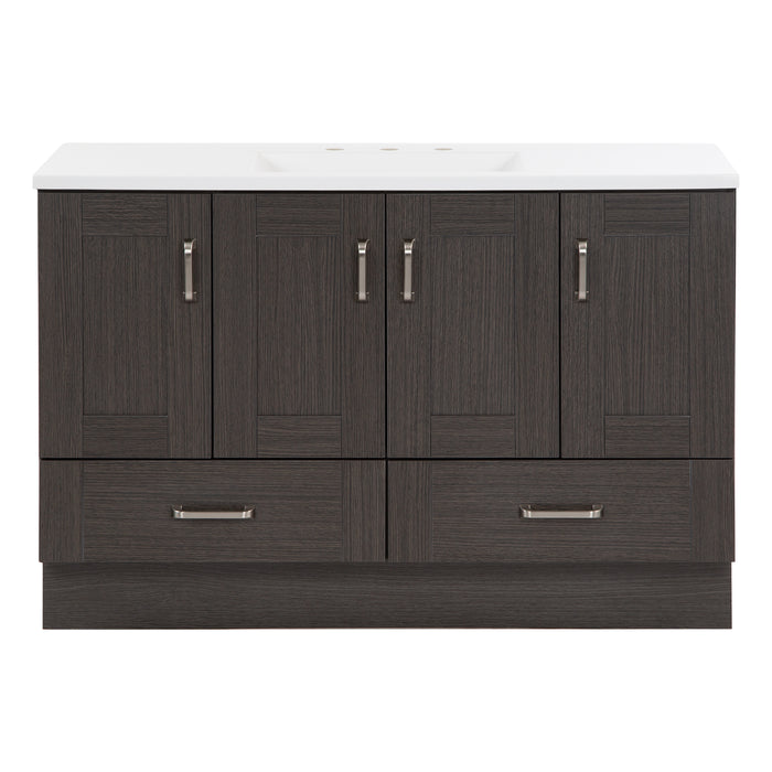 48.25" Vanity With 4 Drawers and White Sink Top