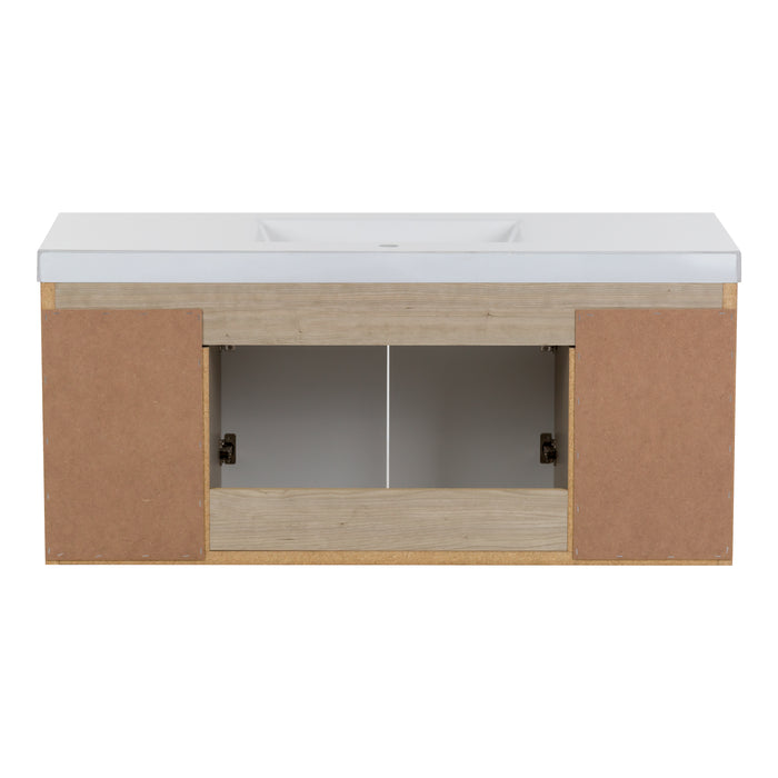 48.5" Floating Single-Sink Vanity With Two Drawers and White Sink Top