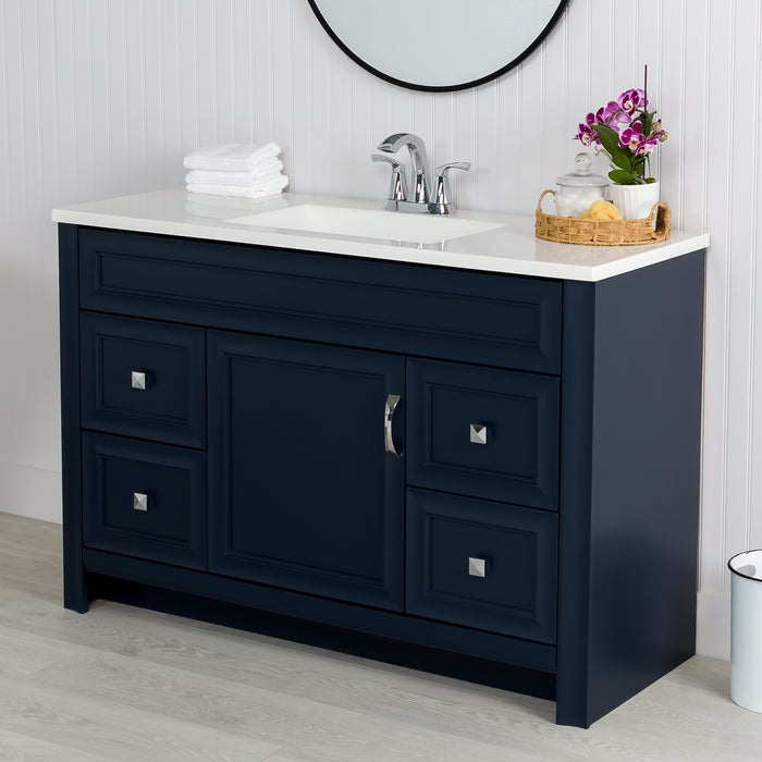 48.25" Single-Sink Vanity With 4 Drawers and White Counter Top