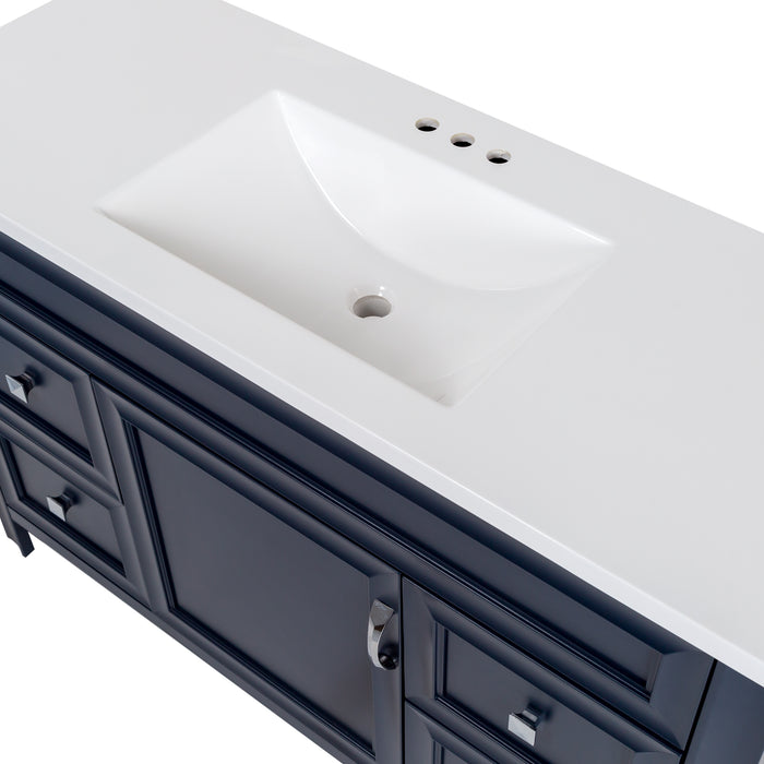 48.25" Single-Sink Vanity With 4 Drawers and White Counter Top