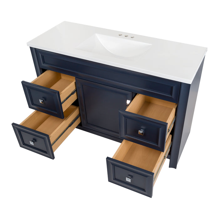 48.25" Single-Sink Vanity With 4 Drawers and White Counter Top