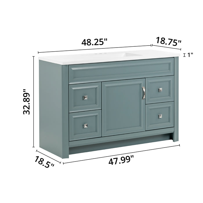 48.25" Single-Sink Vanity With 4 Drawers and White Counter Top