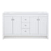 Lonsdale 60 inch white double sink bathroom vanity with 2 cabinets and 3 drawers