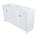 Top view of Lonsdale 60 inch white double sink bathroom vanity with 2 cabinets and 3 drawers