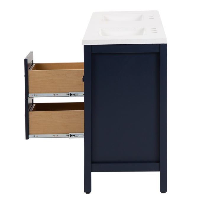 60.5" Furniture-Style Vanity With Integrated Double-Sink