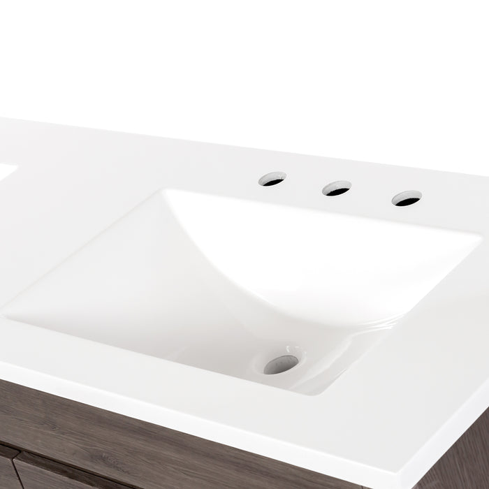 60.25" Bathroom Vanity With Integrated Double-Sink Countertop