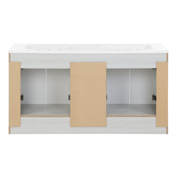 60.25" Bathroom Vanity With Integrated Double-Sink Countertop