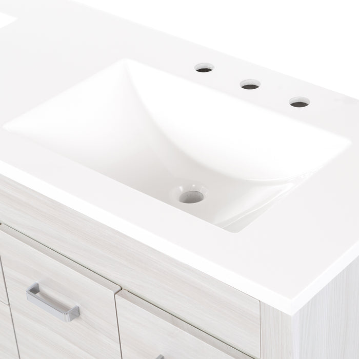 60.25" Bathroom Vanity With Integrated Double-Sink Countertop