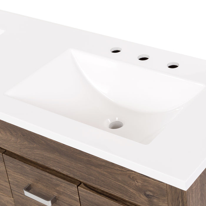 60.25" Bathroom Vanity With Integrated Double-Sink Countertop