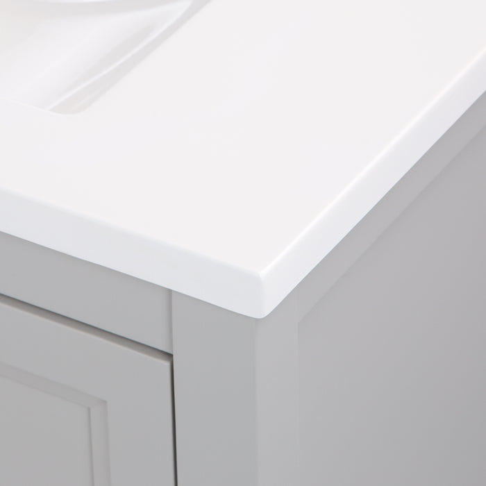 60.25" Double-Sink Bathroom Vanity With 2 Cabinets, 2 Drawers, and White Sink Top