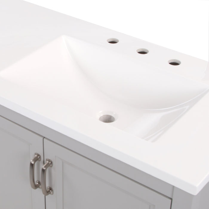 60.25" Double-Sink Bathroom Vanity With 2 Cabinets, 2 Drawers, and White Sink Top