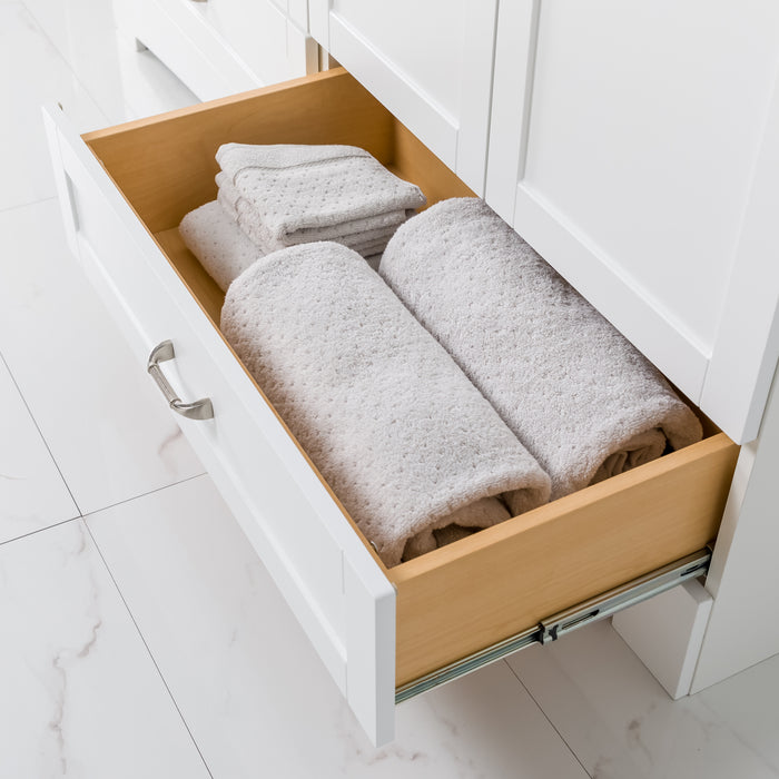 60.25" Double-Sink Bathroom Vanity With White Top