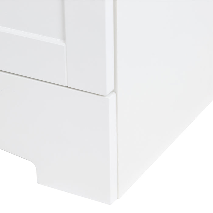 60.25" Double-Sink Bathroom Vanity With White Top