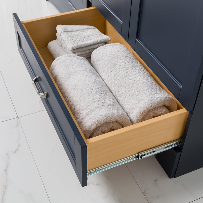 60.25" Double-Sink Bathroom Vanity With White Top