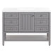 Elvet 49 in gray bathroom vanity with 6 drawers, cabinet, open shelf, sink top