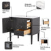 Features of Fordwin 37 in furniture-style vanity with gray finish and granite-look sink top