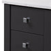 Edge of Fordwin 43 in furniture-style gray vanity with granite-look sink top, 6 drawers, cabinet
