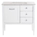 Fordwin 37 in furniture-style white vanity with granite-look sink top, 2 drawers, cabinet