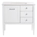 Fordwin 37 in furniture-style white vanity with granite-look sink top, 2 drawers, cabinet