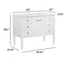 Measurements of Fordwin 43 in furniture-style white vanity with granite-look sink top, 6 drawers, cabinet: 43 in W x 22 in D x 35.1 in H